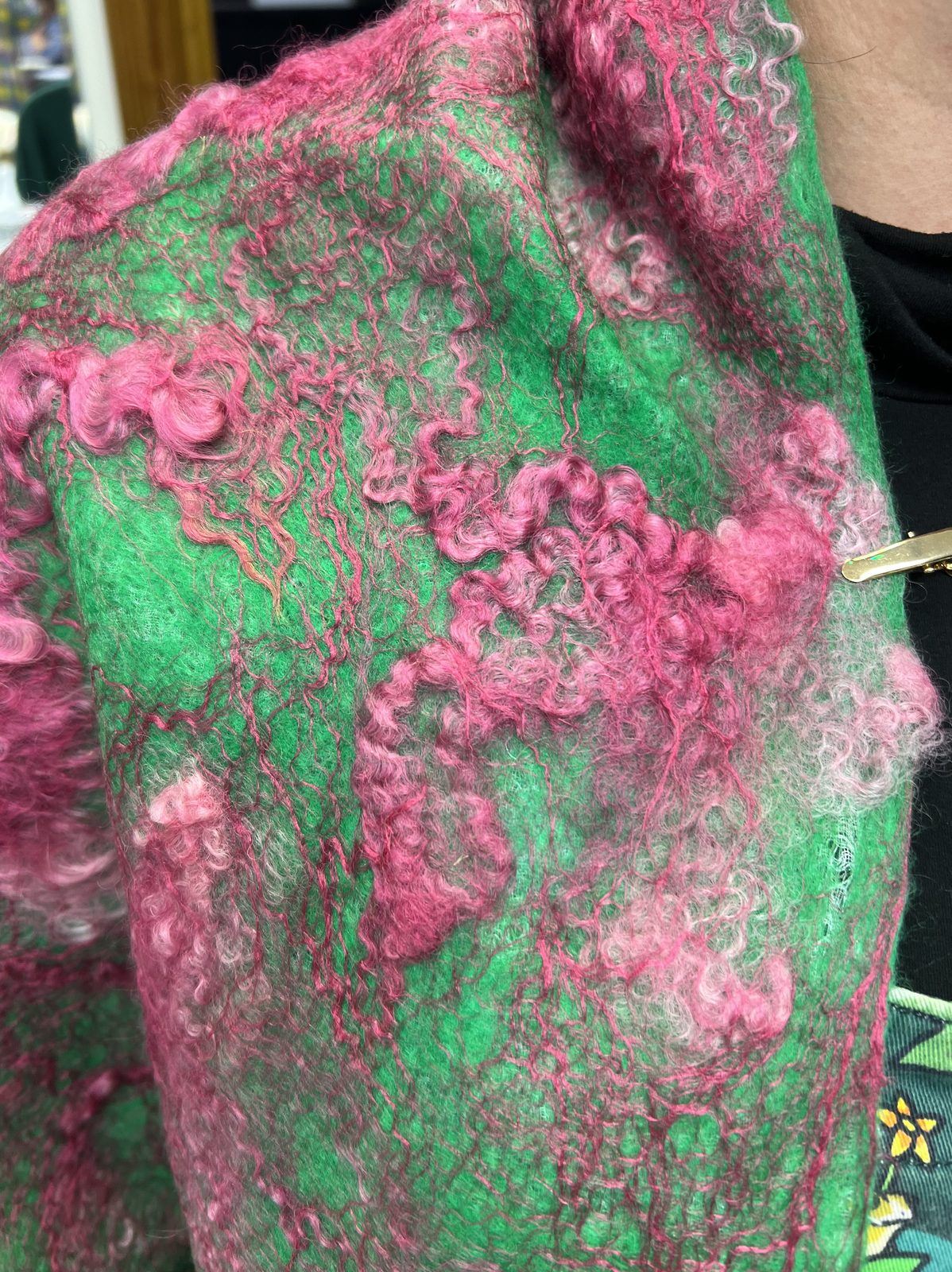 Welsh Waves — Felted Neck Warmer Workshop felting workshop at Wool & Silk Art Studio
