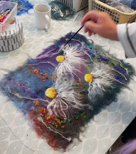 Daisies Picture: Wet Felting Video Tutorial